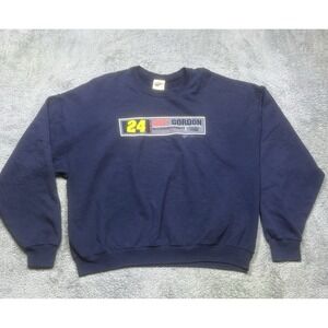 Vintage Jeff Gordon Sweatshirt Men's‎ 2XL Navy NASCAR Racing Winners Circle Y2K